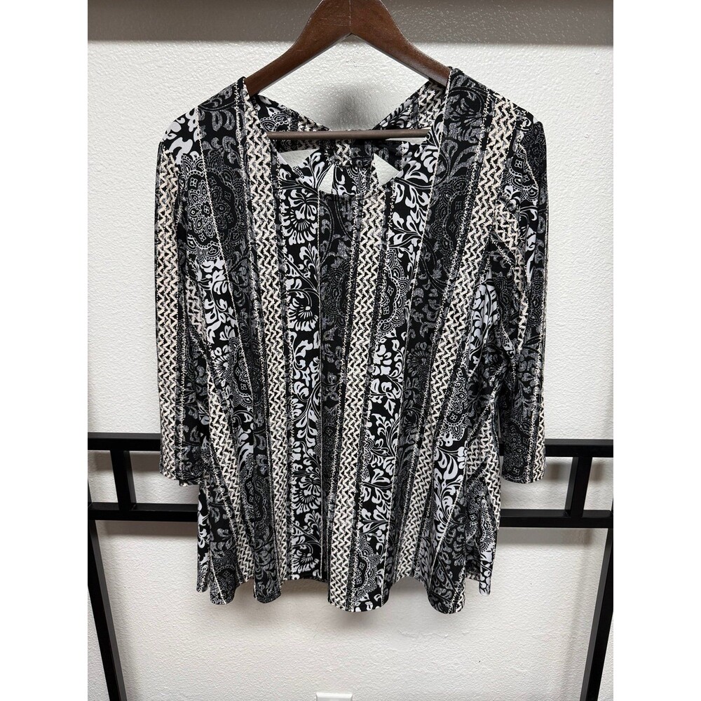 roz & ALI women’s multicolored 3/4 sleeve blouse size 1X